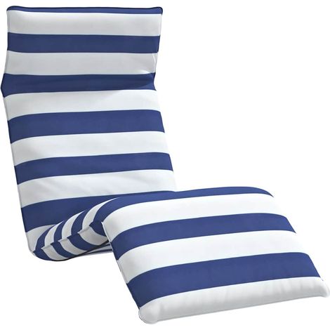 vidaXL Lettino Pieghevole Blu e Bianco 175x54x8,5 cm in Tessuto (1/5)
