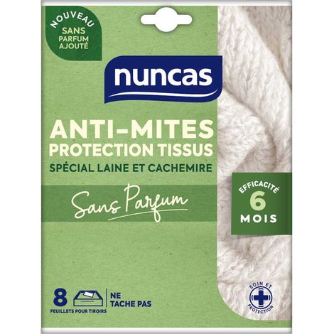 Anti-mites Tiroirs Protection Tissus 8 Feuillets - Nuncas