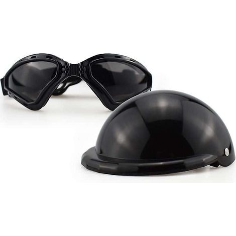 Filiyano-Ensemble casque et lunettes de soleil pour chien, casque de moto ajustable pour chien, chapeau de sécurité, taille L (1/4)