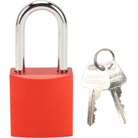 Cadenas de sécurité industriel en aluminium et acier, faisceau de verrouillage anodisé, verrouillage d'isolation rouge pour produits chimiques (1/5)