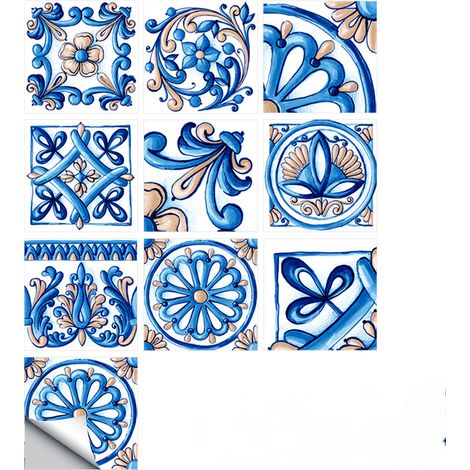 A set of 20 tile stickers, each 20 x 20 cm in size, suitable for wall decoration, bathrooms, kitchens, and other areas. Made of PVC and waterproof. (1/5)