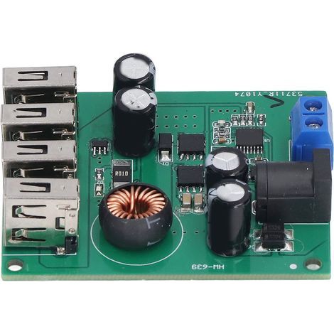5V/5A Spannungsreglermodul, 4 USB-Ausgangswandler, eingebauter Schutz, breites Anwendungsspektrum, komfortable und zuverlässige Stromversorgung. (1/5)