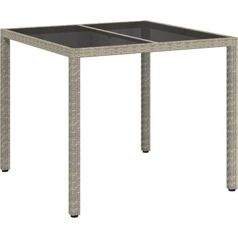 Maison Exclusive - Gartentisch Grau 90 x 90 x 75 cm Poly-Rattan