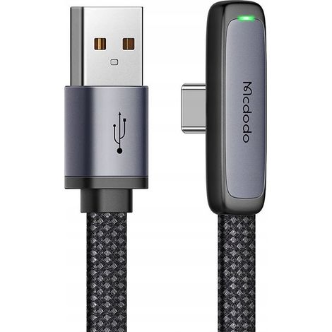 Cavo USB-C Mcdodo angolato per ricarica rapida USB TYPE C 6A 100W nero 2M (1/5)
