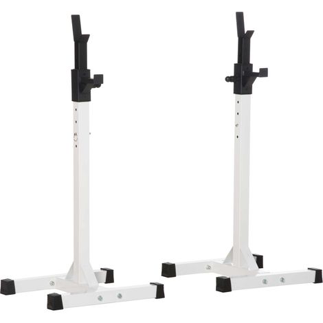 Supporto per manubri, set da 2, supporto per bilanciere, supporto per manubri regolabile in altezza con tappi in gomma, 105-160 cm, allenamento di forza, fino a 150 kg (1/5)