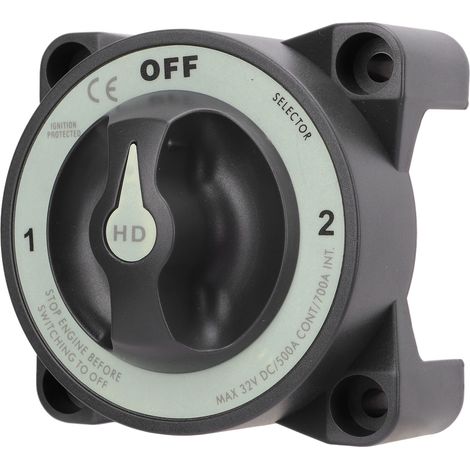Disjoncteur de batterie à trois positions 500A, interrupteur de coupure d'alimentation principal, étanche IP66, avec protection contre l'inflammation, convient aux camping-cars et aux navires. (1/5)