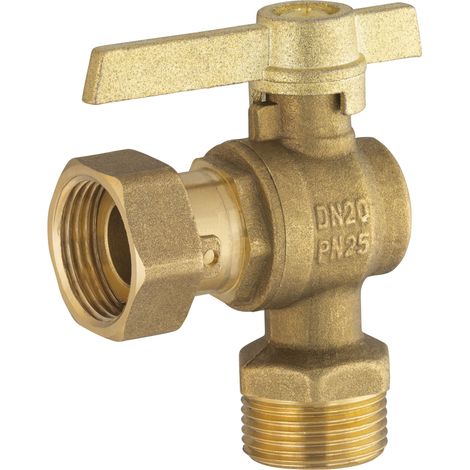 Vanne à sphère équerre mâle femelle écrou libre pour compteur d'eau NOYON & THIEBAULT MF 3/4