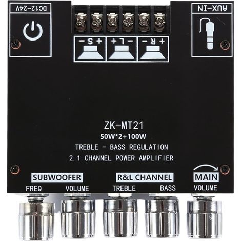 Amplificateur Audio Bluetooth 2.1 Canaux Alimentation 12 V ou 24 V pour Haut-Parleurs 4 Ω et 8 Ω Puissance 20 W à 100 W DIY HiFi (1/4)