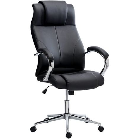 Fauteuil de direction ANYE simili cuir - avec accoudoirs - Mécanisme Basculant centré - Pieds chromé - Maxiburo (1/5)