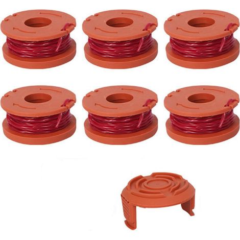 Bobines de rechange avec fil de coupe pour coupe-herbe Worx WA0010, paquet de 6