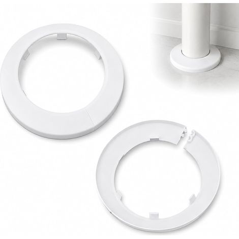 （2x Rosace de tuyau de chauffage-135 mm-Couvercle de tuyau de chauffage et revêtement de tuyau pour tuyaux de radiateur, tuyau d'eau et tuyau de WC (1/5)
