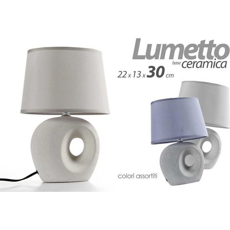 Lampada da tavolo comodino con base in ceramica 30 cm 2 Colori (1/2)