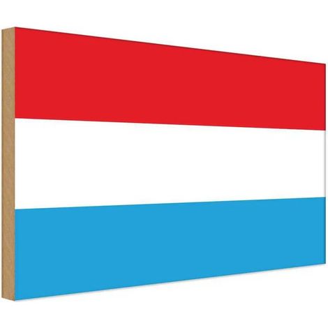 Panneau en bois 30x40 cm Luxembourg Drapeau et armoiries du Luxembourg (1/4)