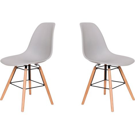 Lot de Deux Chaises Scandinave FARY Gris