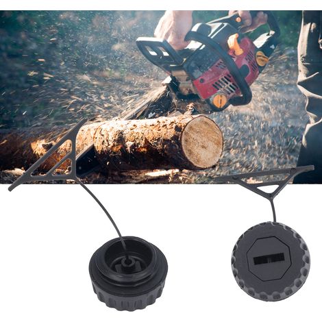 Lot de 2 pièces pour tronçonneuse STIHL 066 MS660, pièces d'origine OEM 0000 350 0509/0000 350 0520 : bouchon de réservoir. (1/5)