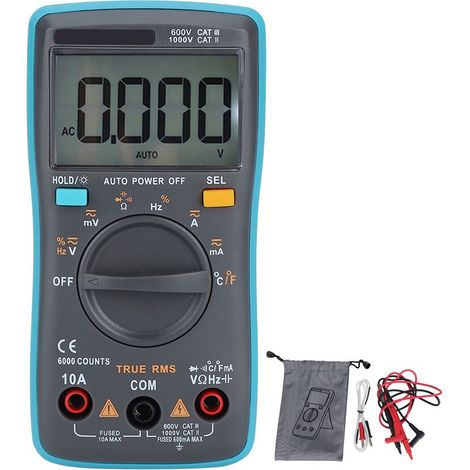Multimètre Numérique True RMS Professionnel pour Électriciens - Mesure Tension AC/DC, Résistance, Capacitance (1/5)