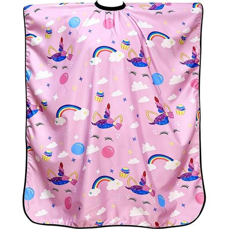 Cape de Coiffeur pour Enfants, Imperméable Cape de Coiffeur avec Fermeture Snap, Enfants Coupe Cheveux Tissu Dinosaure de Dessin Animé Cape de Salon de Coiffure (1/5)