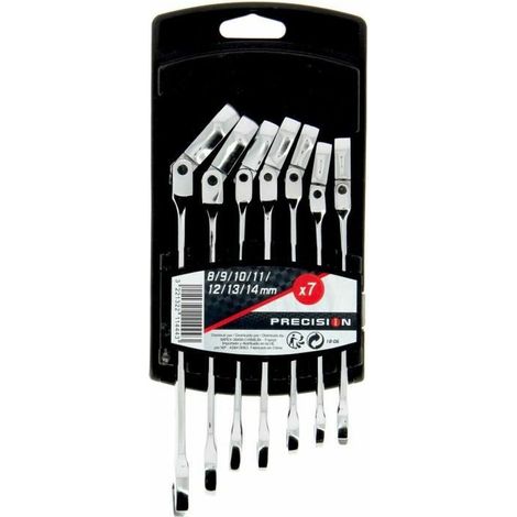 Präzisionsstahl-Set 7 Mischschlüssel mit Ratsche aus Stahl