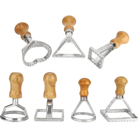 7-teiliges Set Teigtaschenformen, DIY Kekse, Kuchen, Gebäck, Pasta, Stempelpresse, Ausstecher, Küchenaufsatz (1/5)