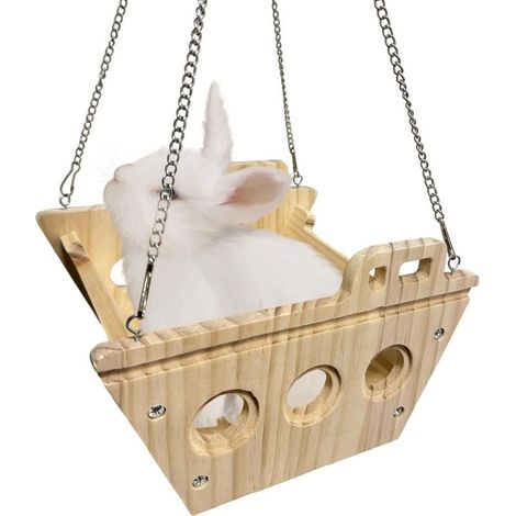 Hamacs pour petits animaux – Jouets d'escalade en bois Chinchillas intérieur balançoire – pour furet, souris, oiseau syrien dormant se reposant intérieur ou extérieur