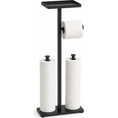 Porte Papier WC sur Pied Métal Noir pour Salle de Bain (1/5)