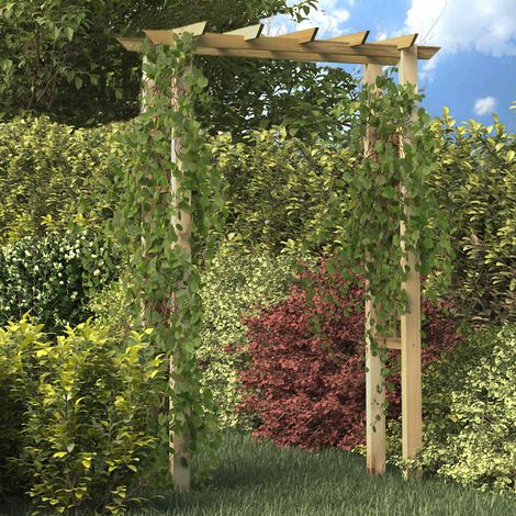 vidaXL Pérgola/Arco de rosas madera impregnada 150x60x204 cm (1/5)