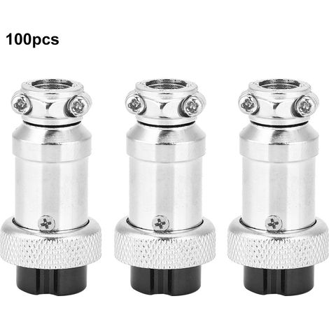 100Pcs BERM Aviation Plug Universal 3-Holes Stainless Steel Shell IP54 Threaded Connection Female Connector 16mm (1/5)