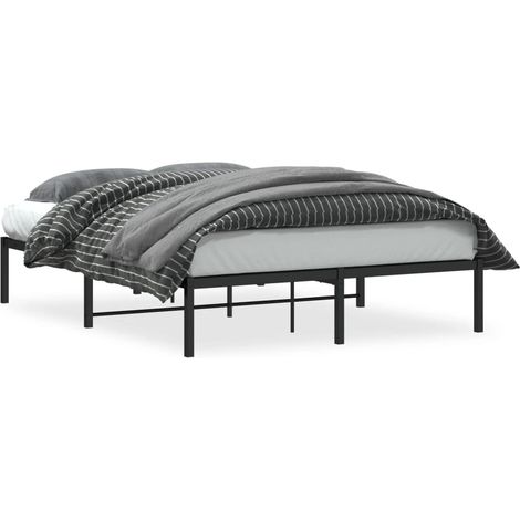 Maison Exclusive - Bettgestell Metall Schwarz 140x190 cm
