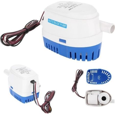 12V Automatic Water Pump Wedge - Submersible - Float Switch - Durable Plastic (1/4)