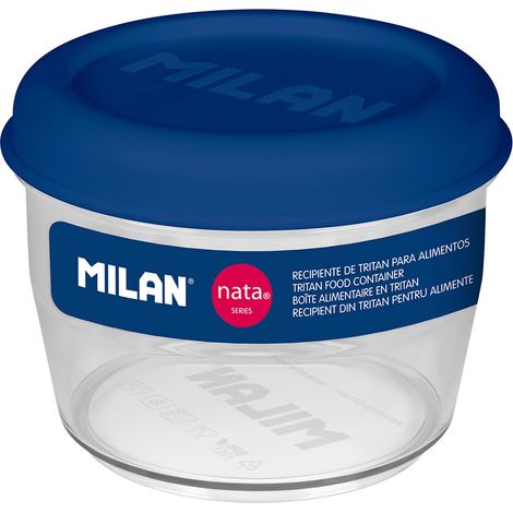 Runde, luftdichte Lunchbox aus Tritan Nata® 624 Blau 0,5 l