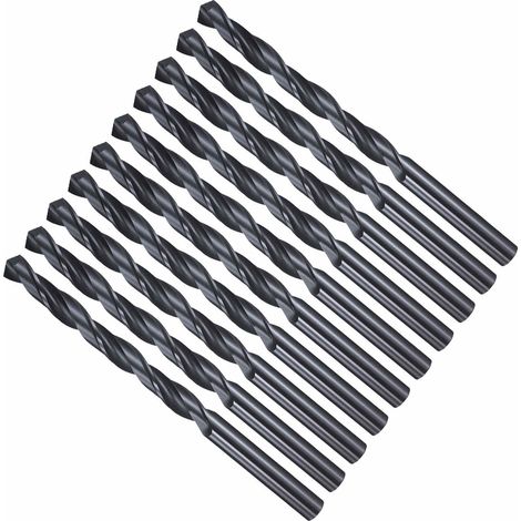 Foret Hélicoïdal, Mèche Polyvalente Universelle à Creuser 7mm, Forets Jobber 4241 HSS Nitruration Noir Tige Droite 118° pour Métal Tendre Acier Inoxydable Plastique Bois, 10 Pièces (1/5)