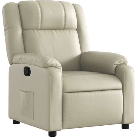Fauteuil inclinable en similicuir beige (1/5)