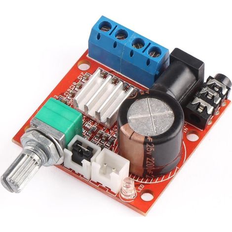 Mini amplificateur numérique Module PAM8610 Puce 2 x 10 W condensateur Audio 2 canaux Classe D Amp Module DIY DC 12V (1/5)