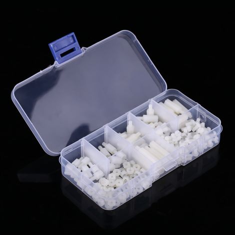 Lot de 180 vis d'isolation M3 à tête unique en nylon blanc, type B (1/5)