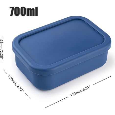 Boîte à lunch Bento en silicone, portable et réutilisable, à 3 compartiments, compatible micro-ondes, pour adultes et enfants. (1/5)