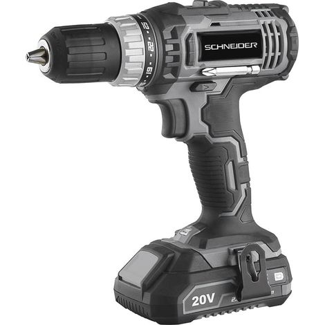 Schneider – Perceuse-visseuse sans fil 20V 35Nm avec 1 batterie 2Ah Li-ion – Moteur Brushless – Vissage rapide en série – Coffret PVC inclus (1/5)