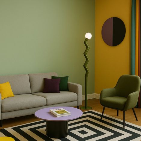 Lampadaire métal kaki 155 cm Zigmo (1/3)
