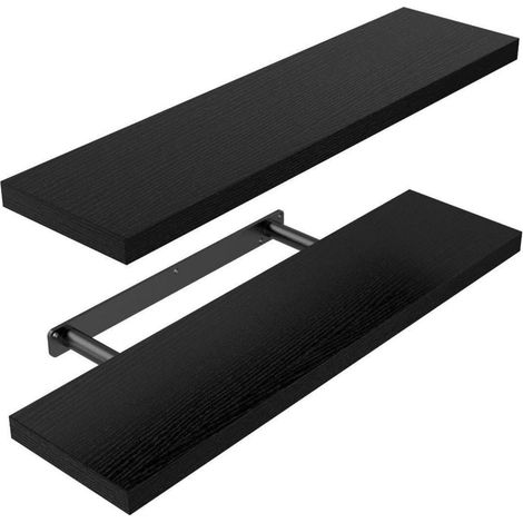 Wandregal Schweberegal Regalbrett 60cm 2er Set 20kg Büro Schwarz (1/5)