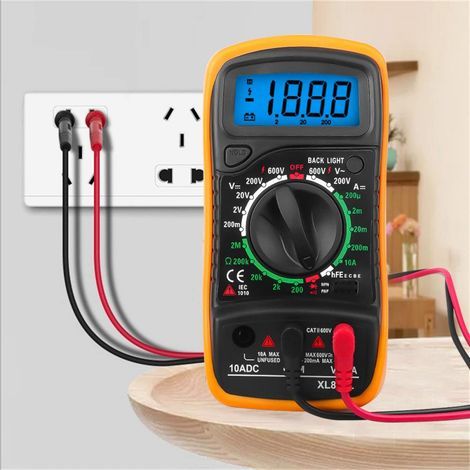 Multimeter, Ohmmeter und Amperemeter XL830L 2000 Count Digitalmultimeter Mini-Multimeter Batterietester Strom Spannung AC DC Widerstand Summer Transistor Voltmeter Amperemeter (1/5)
