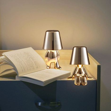 LED-Tischleuchte „Kleiner goldener Mann“, dimmbar, mit Touch-Steuerung, Nachtlicht (1/5)