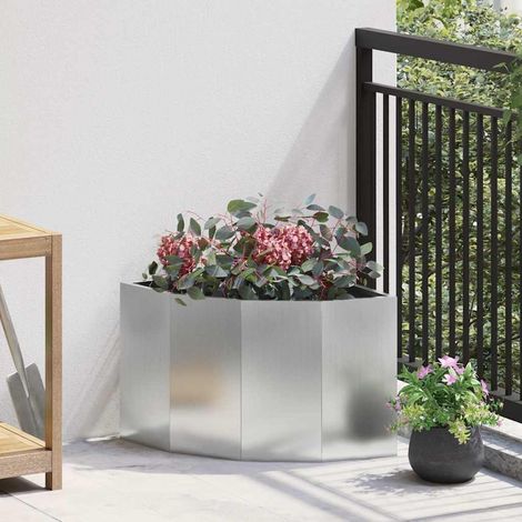 Eckpflanzer Silber 45 x 45 x 35 cm Verzinkter Stahl
