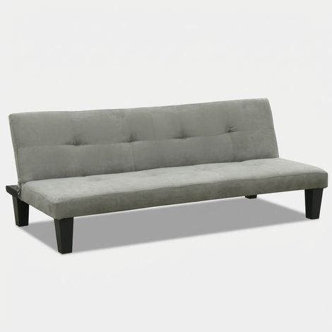 2- Sitzer Mikrofasersofa Klappsofa Schlafsofa mit Onyx-Füßen für Wohn- und Gästezimmer - Grau