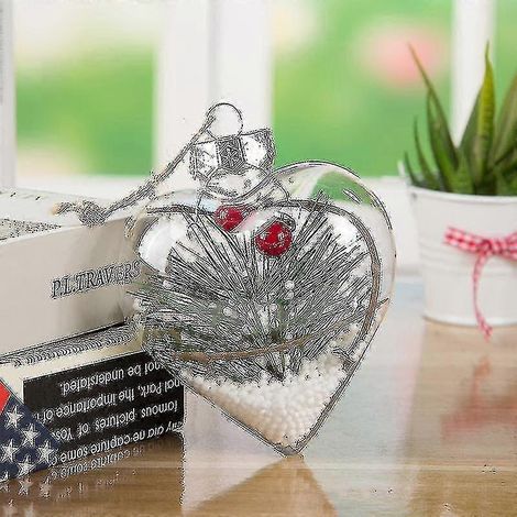 Neue transparente, herzförmige Weihnachtskugel mit Innenansicht – Weihnachtsanhänger, Geschenk Nr. 1