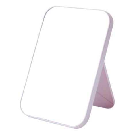 Miroir de maquillage de bureau, miroir de coiffure carré style princesse (rose), miroir de table élégant pour dressing, finition rose, usage quotidien (1/3)
