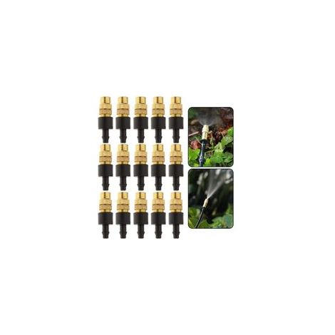 Lot de 15 arroseurs en laiton avec buses de pulvérisation réglables, brumisateurs pour jardinage et irrigation – Compatibles tuyau standard– (1/5)