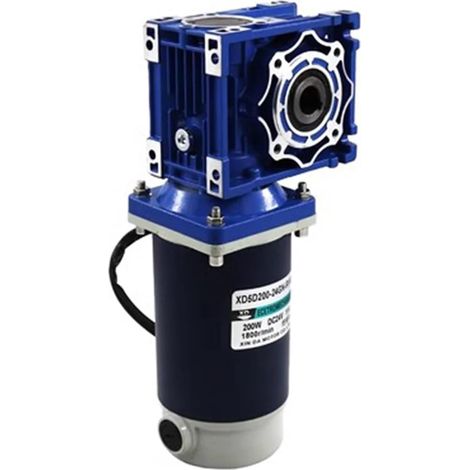 Moteur à engrenages à vis sans fin 200W, 12/24V DC, couple élevé, Rotation avant et arrière, RV30, 2200 tr/min, moteur de régulation de vitesse(24V,105RPM) (1/3)