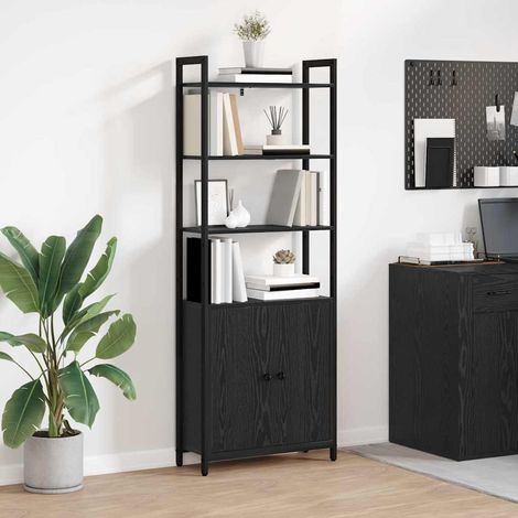 Bücherregal Schwarz Eichen-Optik 60 x 24 x 161 cm Holzwerkstoff