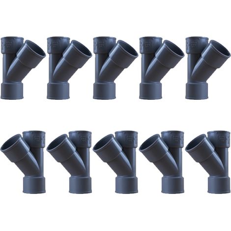 10 culottes PVC 45° Femelle Femelle Ø32 - First Plast (1/5)