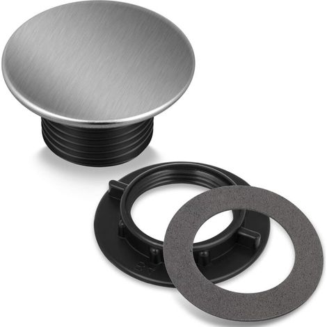 Cache-trou de robinet de cuisine en acier inoxydable, cache-trou de robinet d'évier haut de gamme, acier inoxydable brossé (1/4)