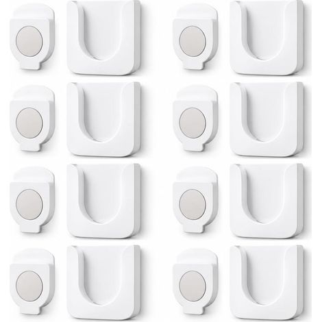 8 PCS Support Télécommande Mural Magnétique Lot Auto-Adhésif Sans Perçage Support Magnétique pour (1/5)